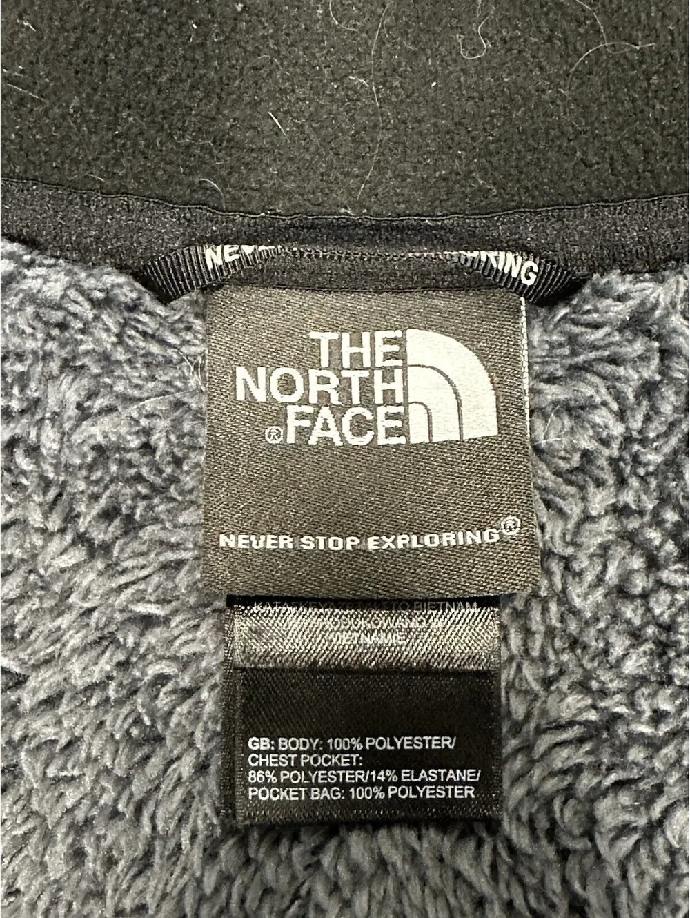 The North Face Men’s XXL Full Zip Fleece Jacket Black Gray Soft Shell